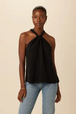 Hayden Cottonseed Cupro Blouse - Black