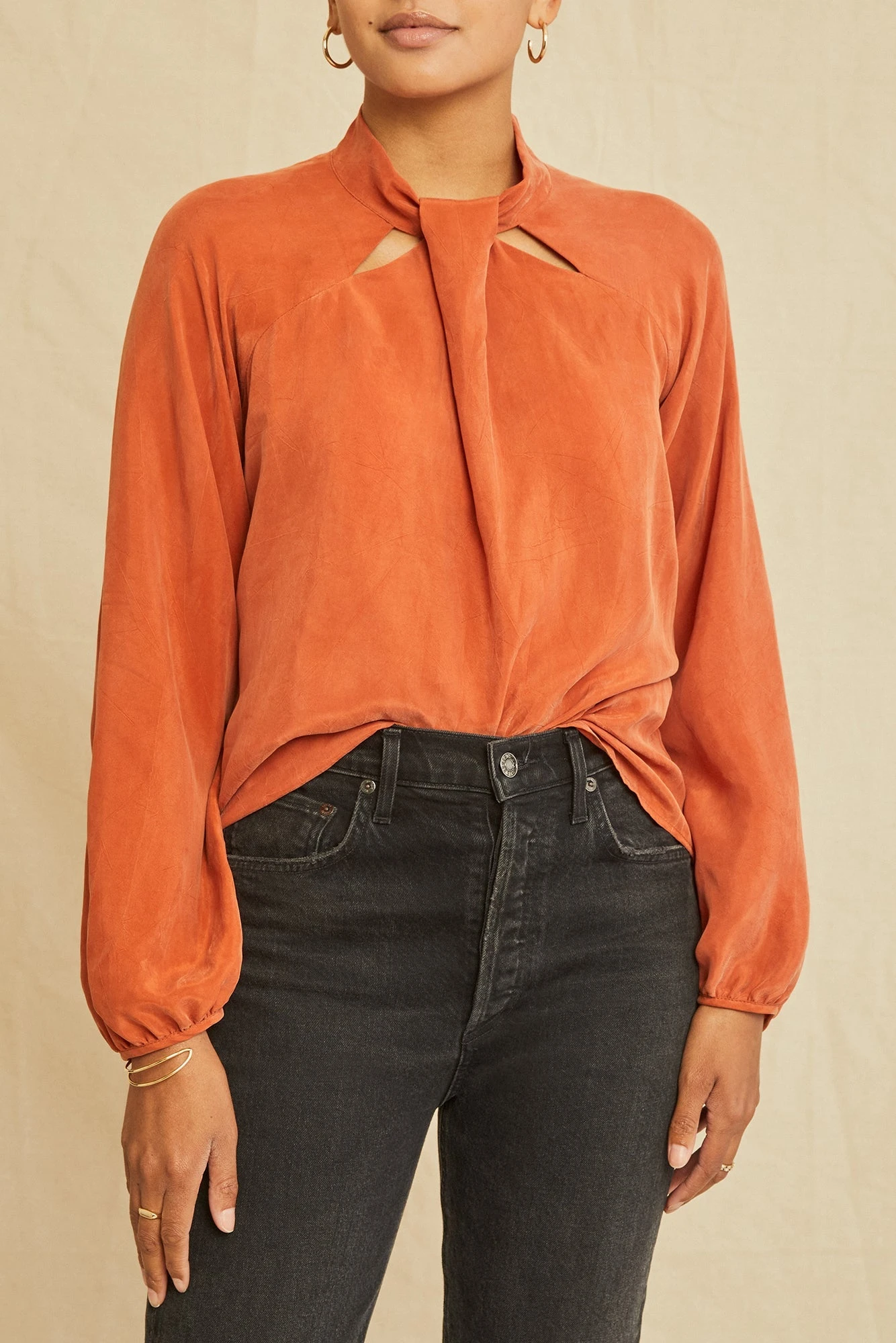 Papillon Cottonseed Cupro Blouse - Umber 3 Papillon Cottonseed Cupro Blouse - Umber