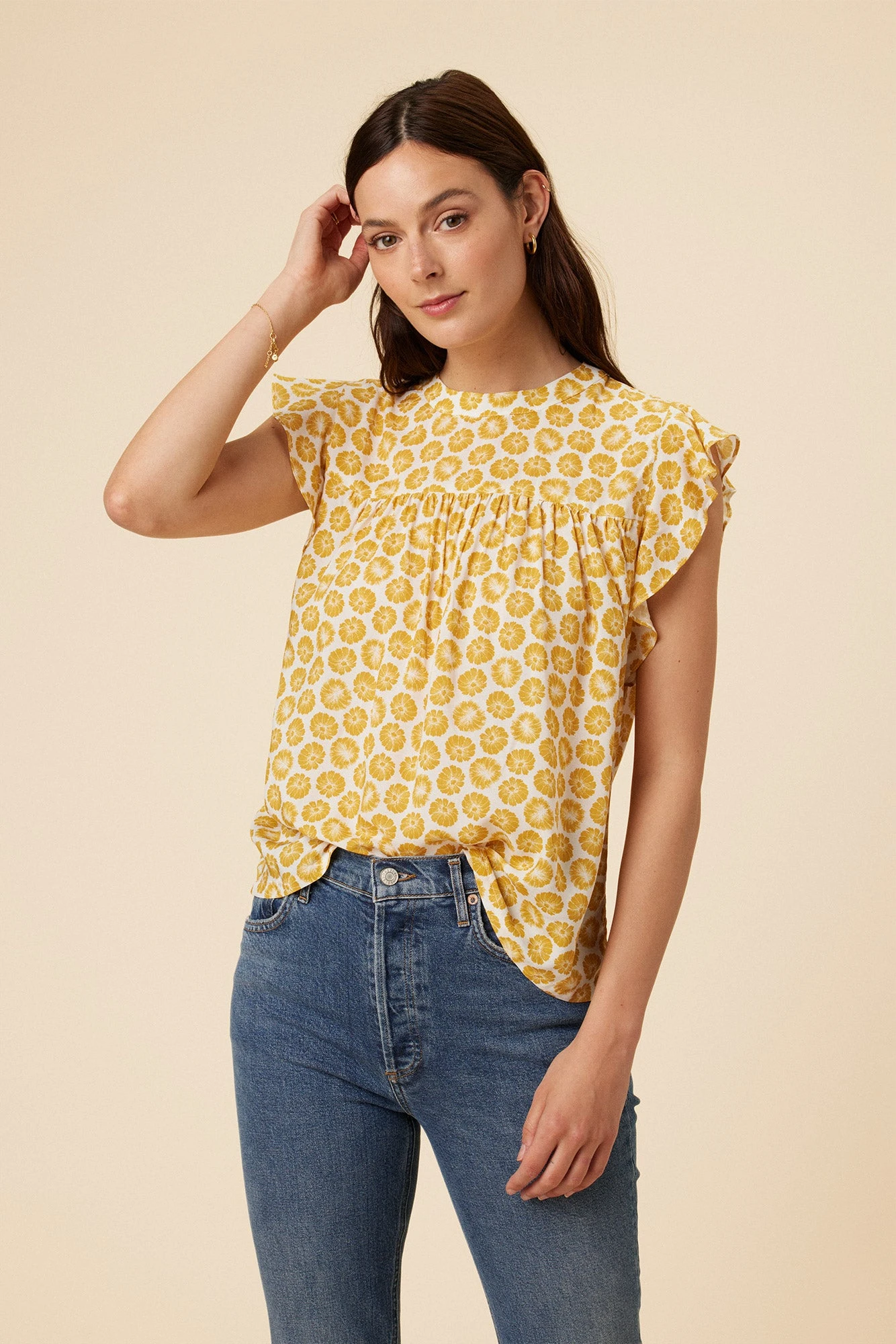 Calla Ecovero Blouse - Calico Sunflower 3 Calla Ecovero Blouse - Calico Sunflower