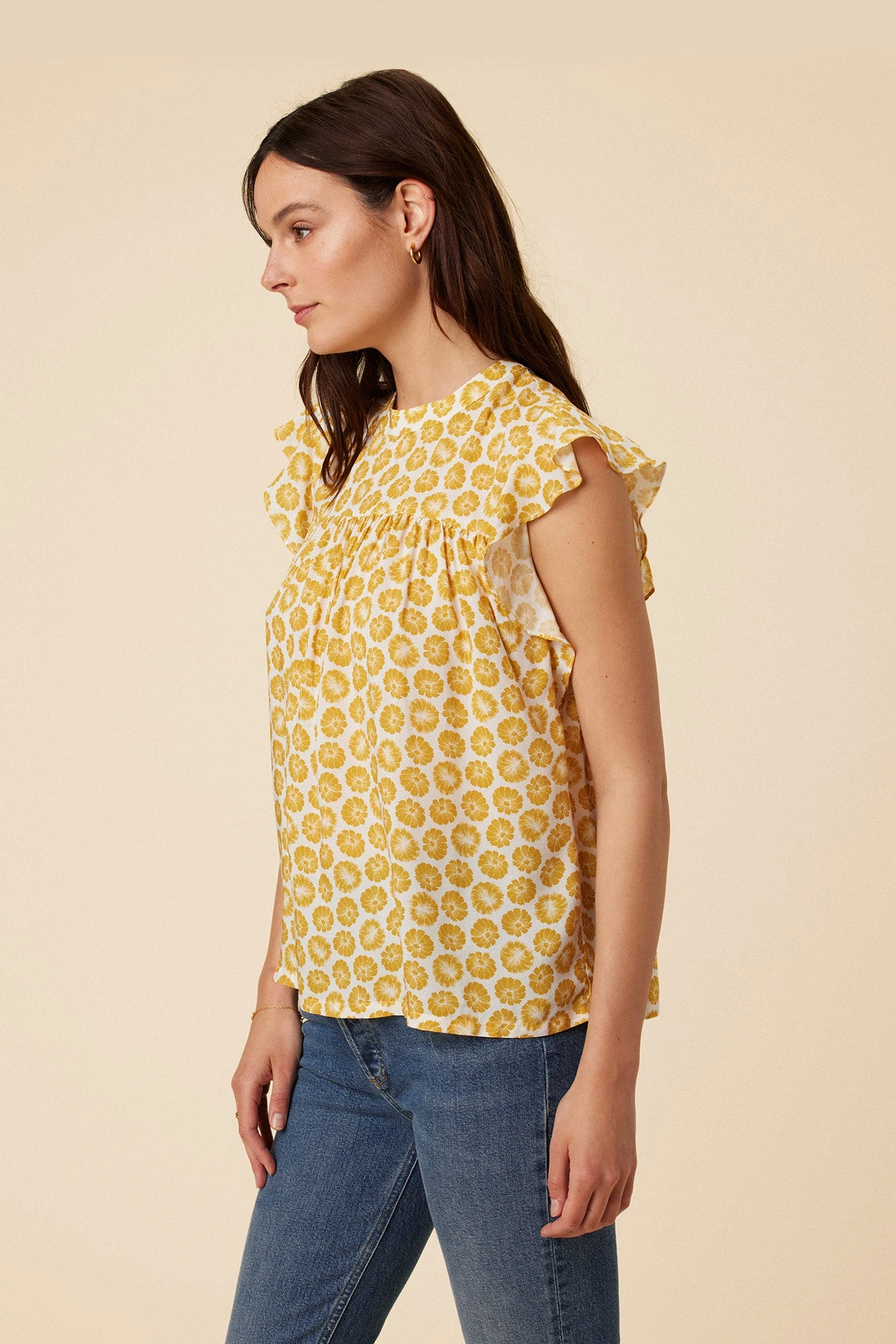Calla Ecovero Blouse - Calico Sunflower 4 Calla Ecovero Blouse - Calico Sunflower - Image 2