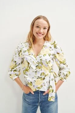 Linette Upcycled Cotton Blouse - Capri Floral