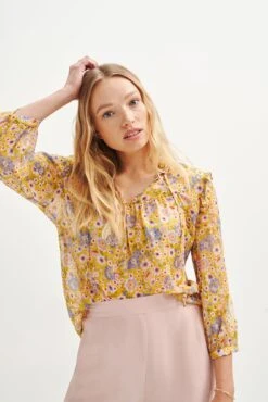 Camila Nouveau Silk Blouse - Midi Floral Sunflower - ReAmour -Deals Zesty Vex Store 0394 Camila Sunflower 0159 web 9a0199f1 9e3b 4d11 a11e a23c36057098