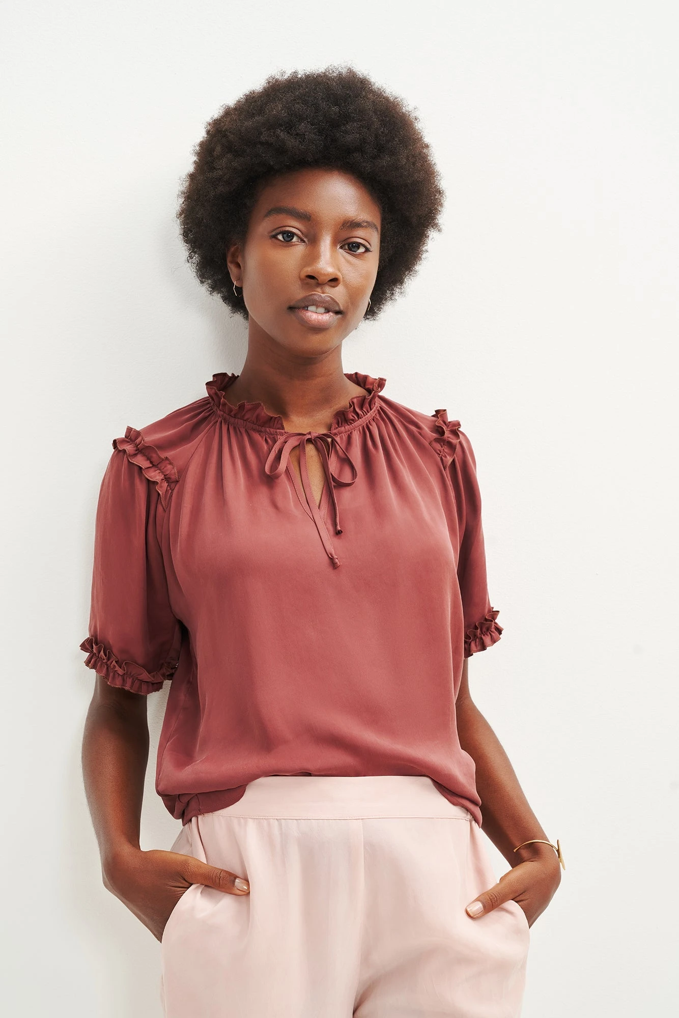 Zuri Cupro Blouse - Earth 3 Zuri Cupro Blouse - Earth