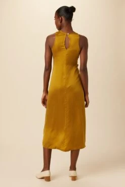 Cortney Cottonseed Cupro Dress - Gold -Deals Zesty Vex Store 0448 Cortney Cupro Gold 3