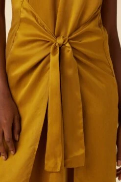 Cortney Cottonseed Cupro Dress - Gold -Deals Zesty Vex Store 0448 Cortney Cupro Gold 4