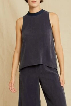 Pippen Mixed Cupro Tank - Ocean - ReAmour