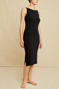 Miranda Dream Rib Dress - Black
