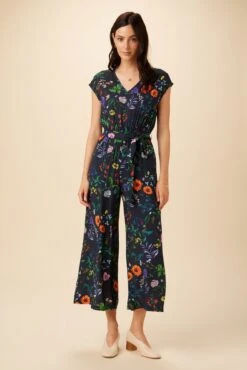 Wynnie Ecovero Jumpsuit - Stella Floral Navy