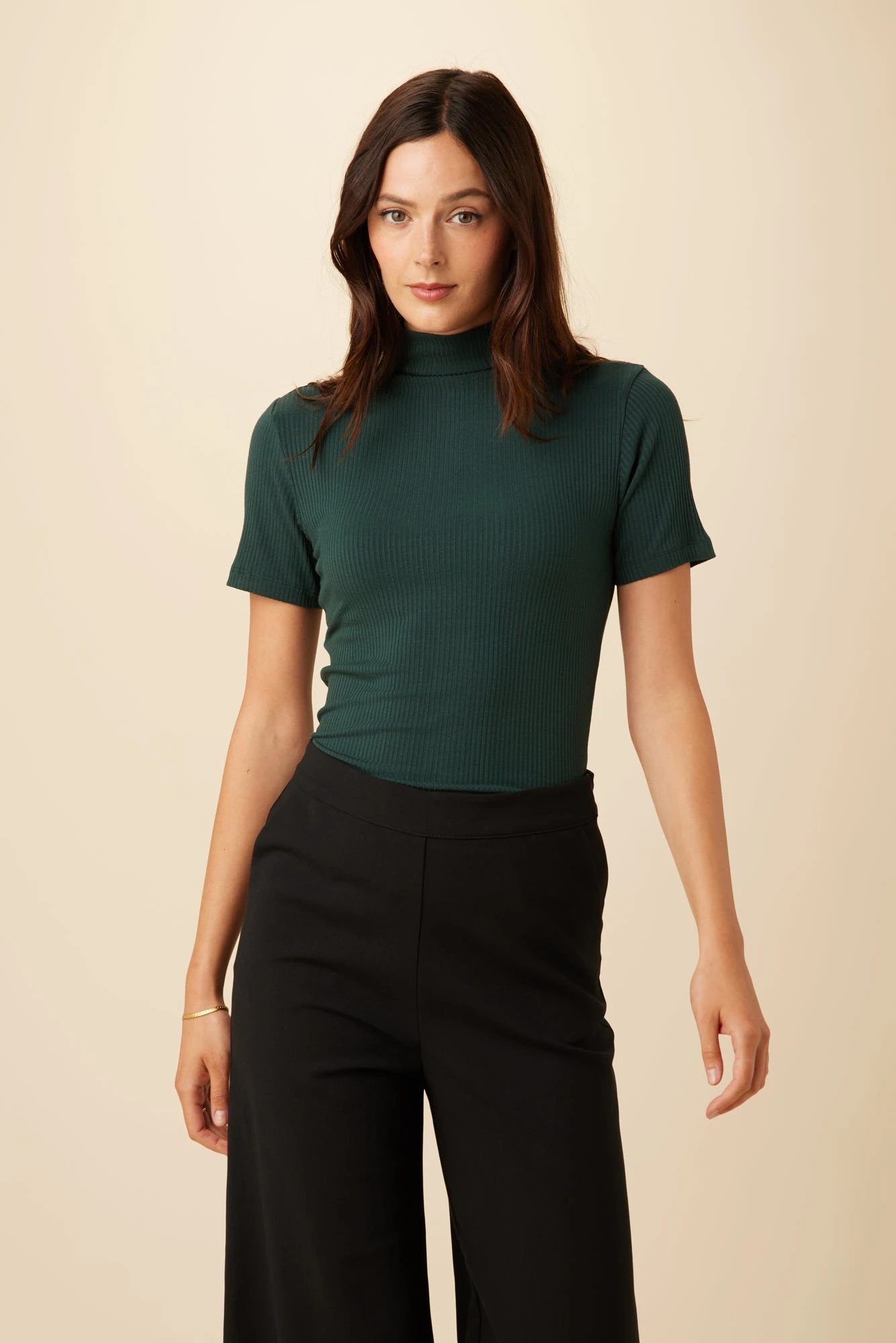 Fiona Paris Rib Turtleneck Top - Darkest Spruce 3 Fiona Paris Rib Turtleneck Top - Darkest Spruce