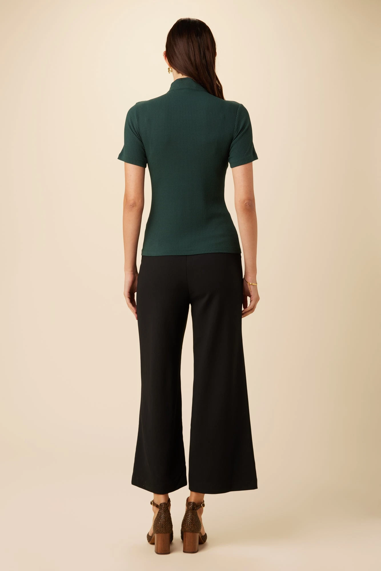Fiona Paris Rib Turtleneck Top - Darkest Spruce 5 Fiona Paris Rib Turtleneck Top - Darkest Spruce - Image 3
