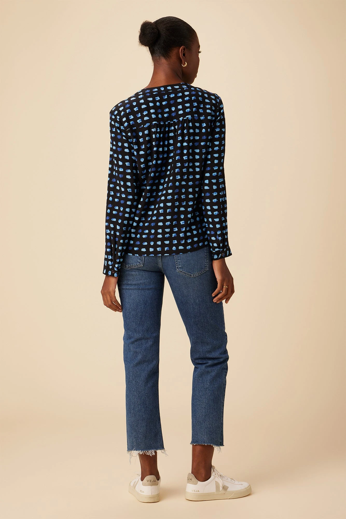 Kaya Washable Silk Blouse - Squared Up Black 5 Kaya Washable Silk Blouse - Squared Up Black - Image 3