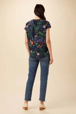 Renata Ecovero Blouse - Stella Floral Navy -Deals Zesty Vex Store 0607 Renata Stella Navy 3