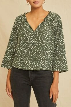 Isla Washable Silk Blouse - Rocher Dot