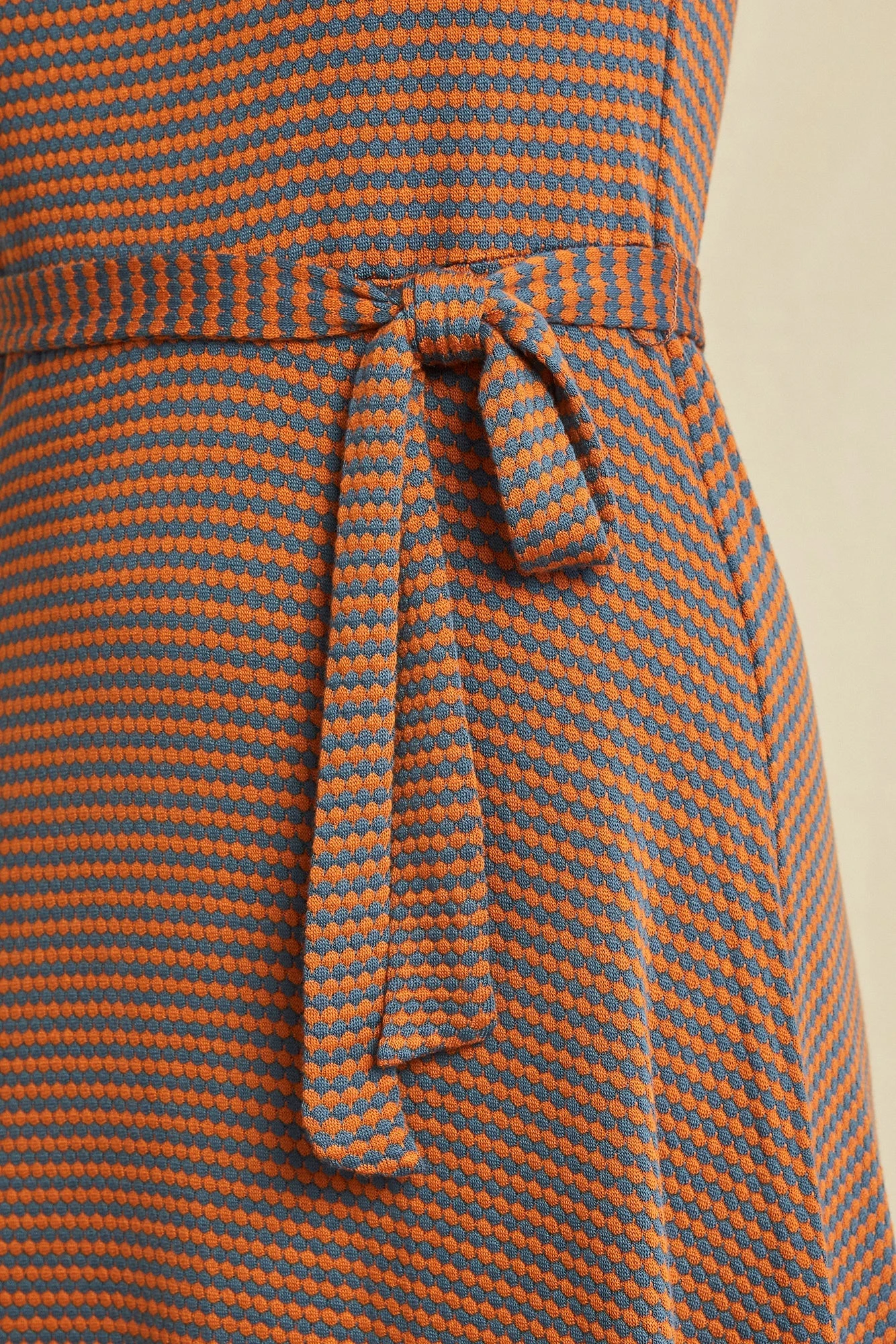 Tenille Scallop Knit Dress - Azure Umber Stripe 6 Tenille Scallop Knit Dress - Azure Umber Stripe - Image 4