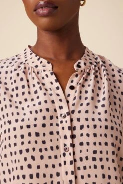 Charlotte 3/4 Sleeve Washable Silk Blouse - Valencia Dot Pink -Deals Zesty Vex Store 07 10140 Charlotte Silk Valencia Dot 4