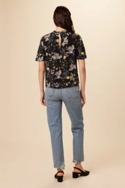 Seville Washable Silk Blouse - French Jardin Black -Deals Zesty Vex Store 0806 Seville French Jardin Black 3