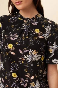 Seville Washable Silk Blouse - French Jardin Black -Deals Zesty Vex Store 0806 Seville French Jardin Black 4