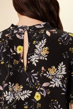 Seville Washable Silk Blouse - French Jardin Black -Deals Zesty Vex Store 0806 Seville French Jardin Black 5