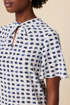 Seville Washable Silk Blouse - Squared Up White -Deals Zesty Vex Store 0806 Seville Squared Up White 4