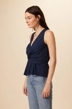 Malika Sleeveless Blouse - Navy -Deals Zesty Vex Store 0807 Malika Navy 2