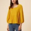 Blake Cotton Slub Blouse - Sunflower -Deals Zesty Vex Store 0808R1 Blake Sunflower 1