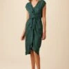 Josie Cupro Viscose Jacquard Dress - Darkest Spruce -Deals Zesty Vex Store 10058 Josie Darkest Spruce 1