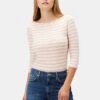 Francoise 3/4 Sleeve Dream Knit Tee - Rose And Ivory -Deals Zesty Vex Store 1005R1 34 Francoise Rose and Ivory 1
