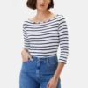 Francoise 3/4 Sleeve Dream Knit Tee - Marine Stripe -Deals Zesty Vex Store 1005 3 4 Slv Francoise Marine Stripe 1