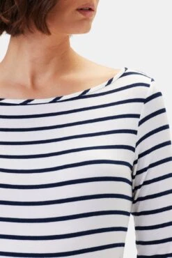 Francoise 3/4 Sleeve Dream Knit Tee - Marine Stripe -Deals Zesty Vex Store 1005 3 4 Slv Francoise Marine Stripe 4