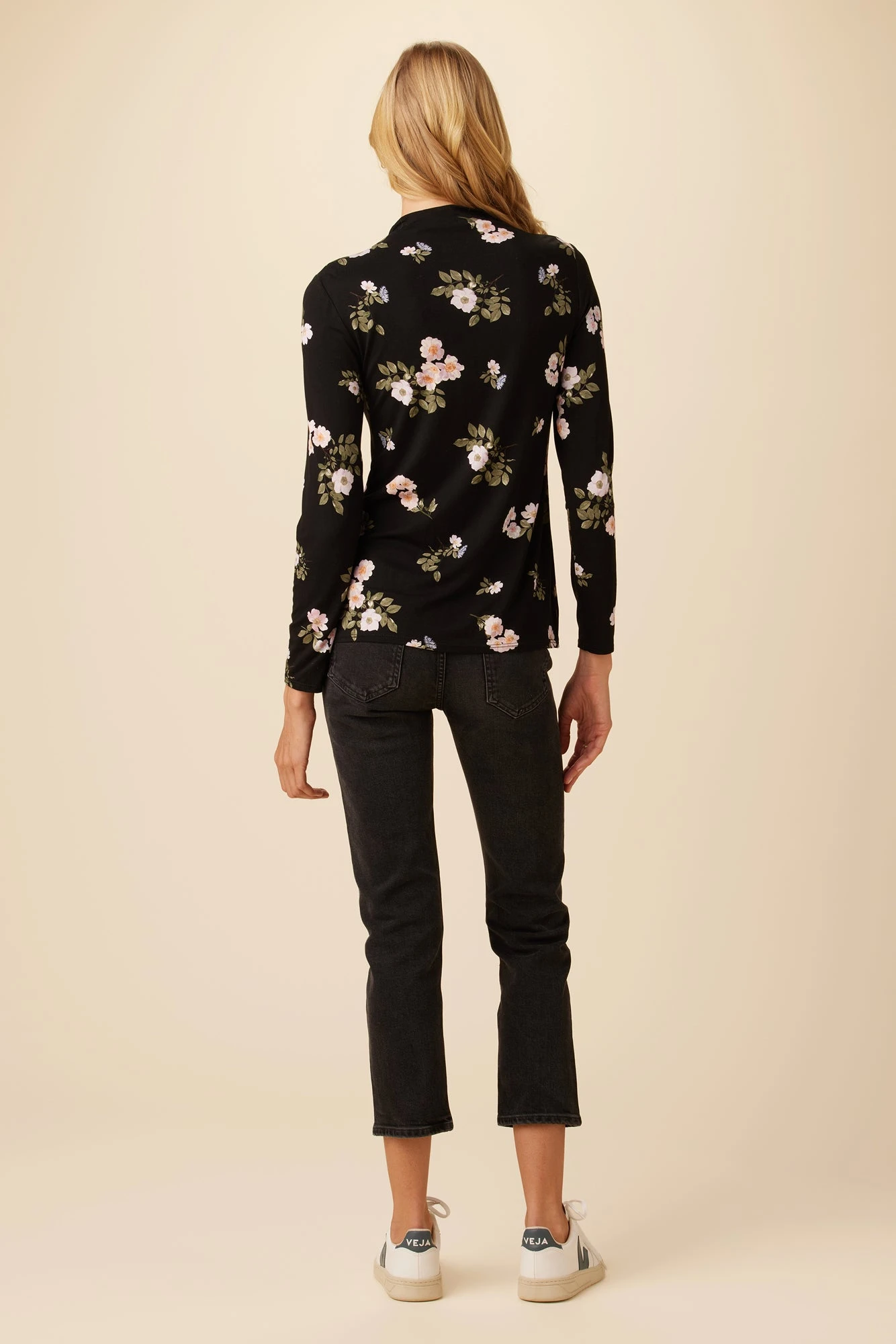 Lux Viscose Knit Turtleneck - Ladera Floral 5 Lux Viscose Knit Turtleneck - Ladera Floral - Image 3