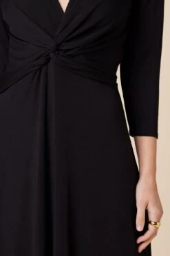 Olive 3/4 Sleeve Dream Knit Dress - Black 9 Olive 3/4 Sleeve Dream Knit Dress - Black -Deals Zesty Vex Store 10128 34 Slv Olive Black 4