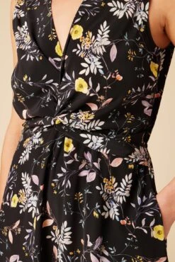 Olive Washable Silk Midi Dress - French Jardin Black 13 Olive Washable Silk Midi Dress - French Jardin Black -Deals Zesty Vex Store 10129R1 Olive Silk French Jardin 5