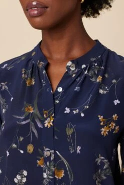 Charlotte 3/4 Sleeve Washable Silk Blouse - Ana Floral -Deals Zesty Vex Store 10140 Charlotte Silk Ana Floral 4