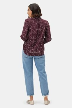 Charlotte Washable Silk Blouse - Doucet Dot Vineyard -Deals Zesty Vex Store 10140 Charlotte Silk Doucet Dot Vineyard 3