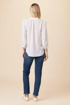 Charlotte 3/4 Sleeve Tencel Blouse - White 9 Charlotte 3/4 Sleeve Tencel Blouse - White -Deals Zesty Vex Store 10141 Charlotte Tencel White 3