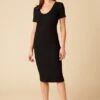 Juniper Paris Rib Dress - Black -Deals Zesty Vex Store 10142 Juniper Rib Black 1