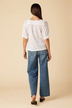 Edith Upcycled Eyelet Blouse - White -Deals Zesty Vex Store 10146 Edith Eyelete White 3