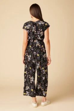 Wynnie Washable Silk Jumpsuit - French Jardin Black -Deals Zesty Vex Store 10150 Wynnie Silk French Jardin 3