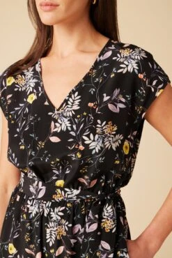 Wynnie Washable Silk Jumpsuit - French Jardin Black -Deals Zesty Vex Store 10150 Wynnie Silk French Jardin 4