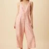 Taya Linen Jumpsuit - Rust Natural Stripe -Deals Zesty Vex Store 10186 Taya Rust Natural Stripe 1