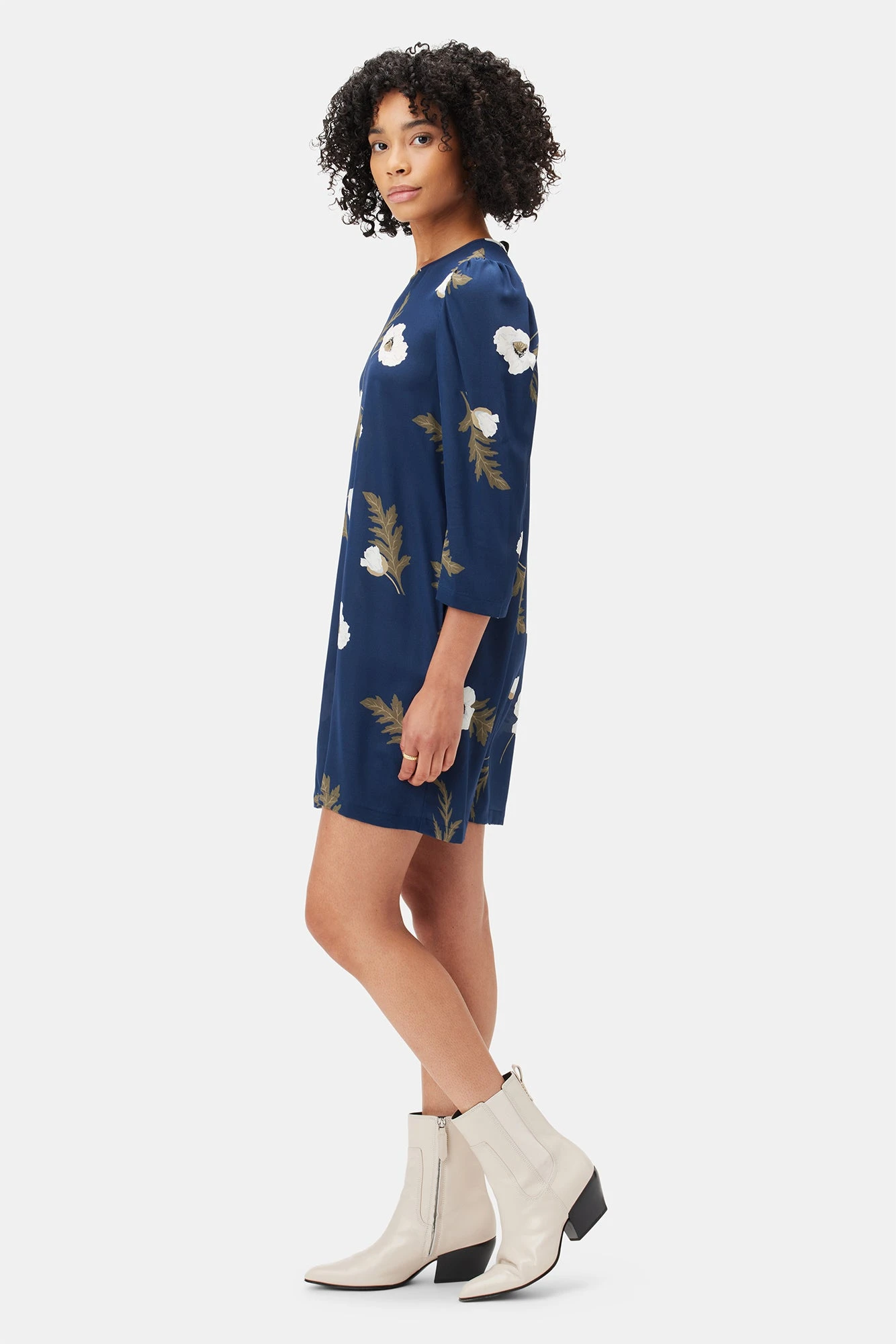 Darla 3/4 Sleeve Washable Silk Dress - Luna 4 Darla 3/4 Sleeve Washable Silk Dress - Luna - Image 2