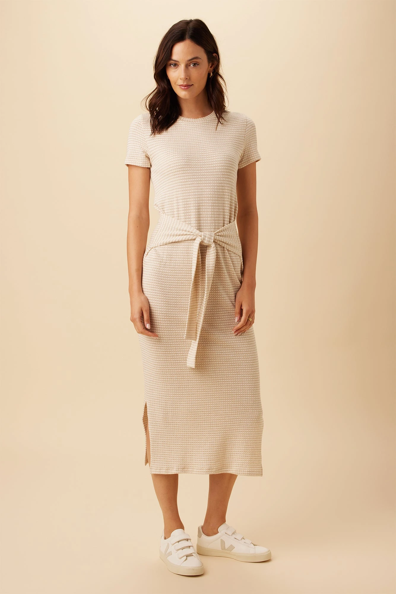 Colombe Scallop Knit Dress - Natural Oatmeal 3 Colombe Scallop Knit Dress - Natural Oatmeal