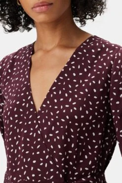 Ivy Long Sleeve Washable Silk Dress - Doucet Dot Vineyard -Deals Zesty Vex Store 10289 LS Ivy Doucet Dot Vineyard 4