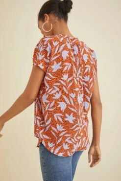 Renata Washable Silk Blouse - Escape Floral -Deals Zesty Vex Store 1068 Renata Escape Floral 0816 web