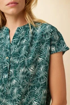 Renata Washable Silk Blouse - Green Palm -Deals Zesty Vex Store 1068 Renata Green Palm 4