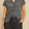 Renata Washable Silk Blouse -Deals Zesty Vex Store 1068 Renata Heart Black Ivory 3465 web