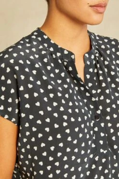 Renata Washable Silk Blouse - Heart Black Ivory Print -Deals Zesty Vex Store 1068 Renata Heart Black Ivory 3474 web 3199fe22 3475 46d8 a790 279a431569c9