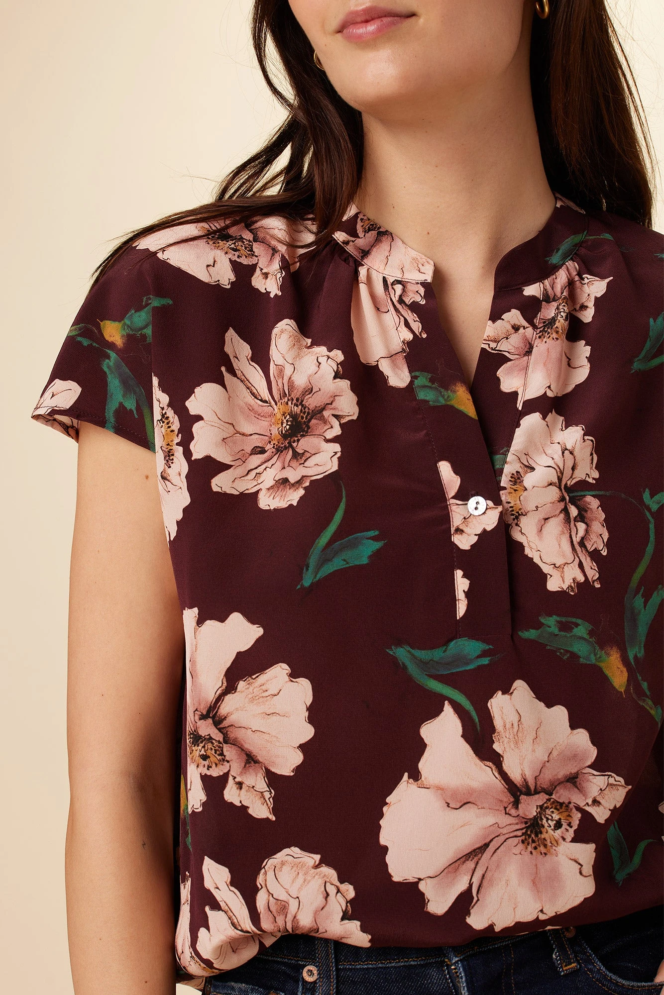 Renata Washable Silk Blouse - Paysage Sepia 6 Renata Washable Silk Blouse - Paysage Sepia - Image 4