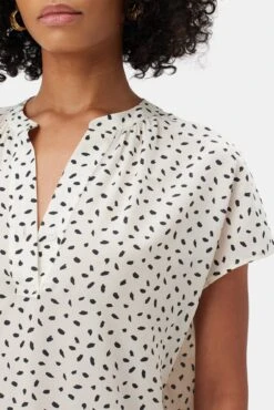 Renata Washable Silk Blouse - Doucet Dot Ivory -Deals Zesty Vex Store 1068 Renata Silk Doucet Dot Ivory 5