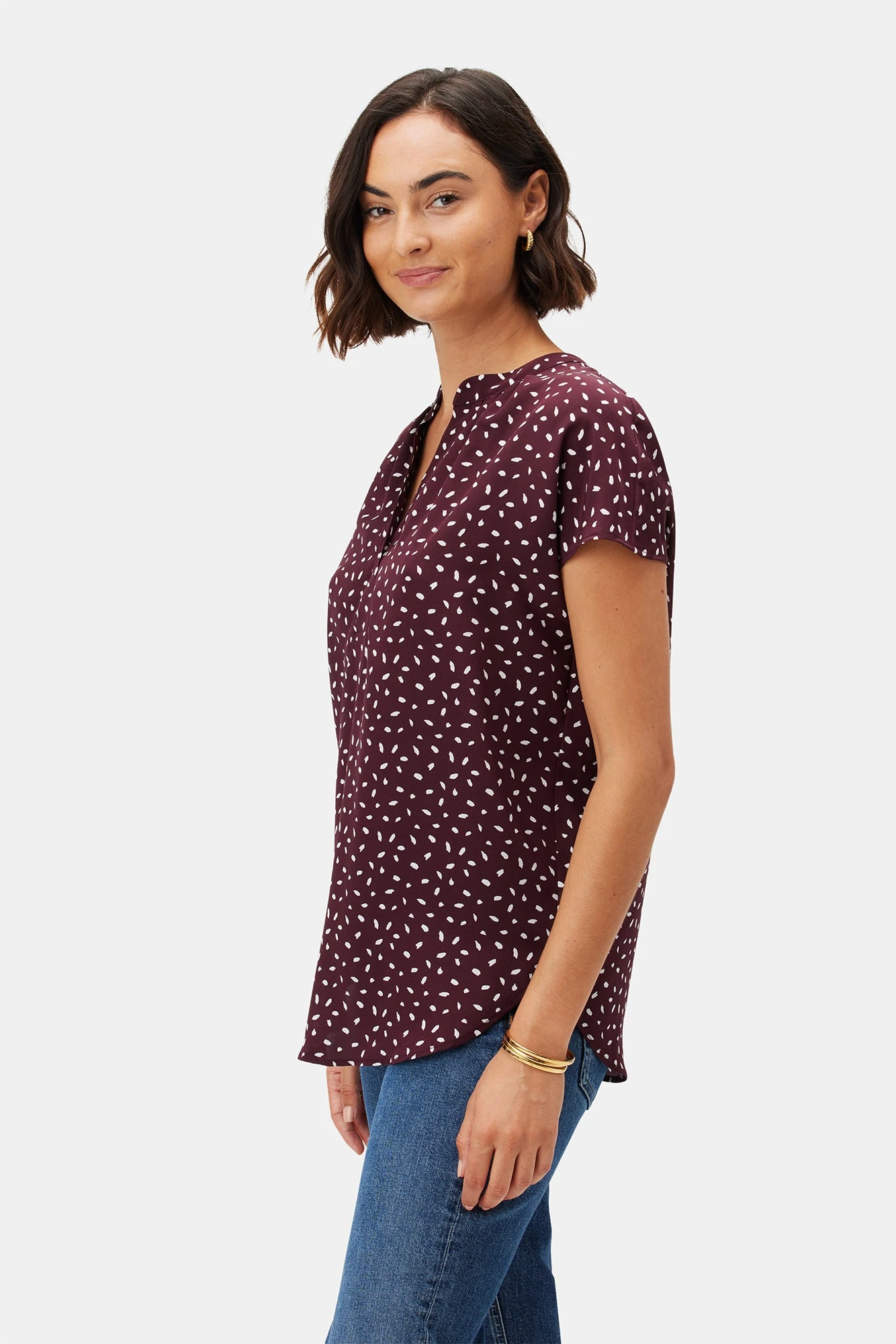 Renata Washable Silk Blouse - Doucet Dot Vineyard 3 Renata Washable Silk Blouse - Doucet Dot Vineyard - Image 2